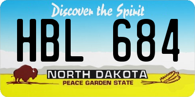 ND license plate HBL684