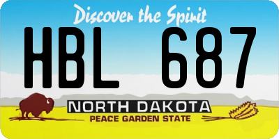 ND license plate HBL687