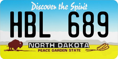 ND license plate HBL689