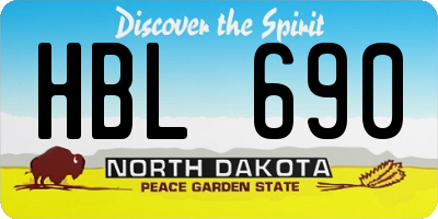 ND license plate HBL690