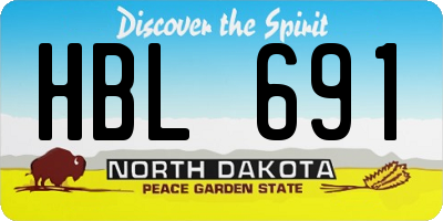 ND license plate HBL691