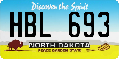 ND license plate HBL693