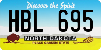 ND license plate HBL695