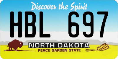 ND license plate HBL697