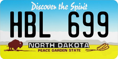 ND license plate HBL699