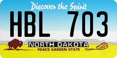 ND license plate HBL703