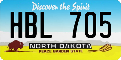 ND license plate HBL705