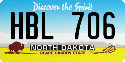 ND license plate HBL706