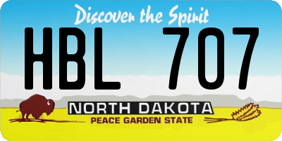 ND license plate HBL707