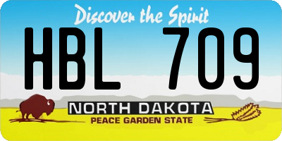 ND license plate HBL709