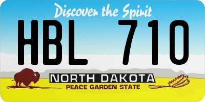 ND license plate HBL710