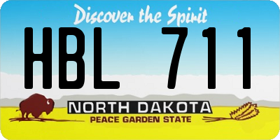 ND license plate HBL711