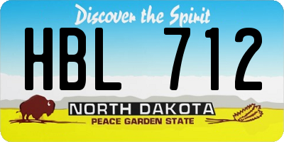 ND license plate HBL712