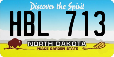 ND license plate HBL713