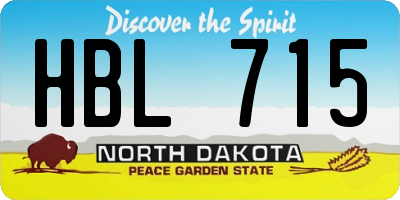 ND license plate HBL715