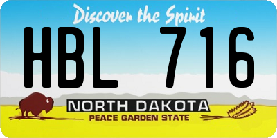 ND license plate HBL716