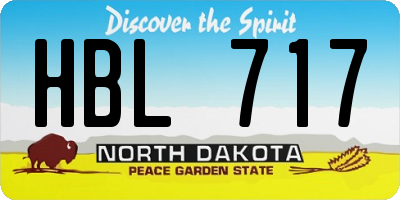 ND license plate HBL717