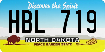 ND license plate HBL719