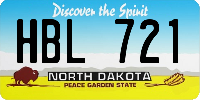 ND license plate HBL721