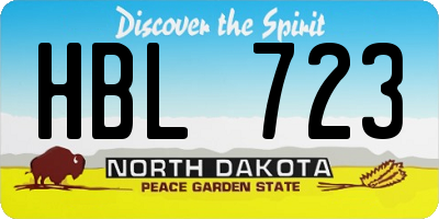 ND license plate HBL723