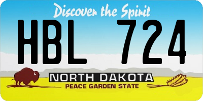 ND license plate HBL724