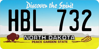 ND license plate HBL732