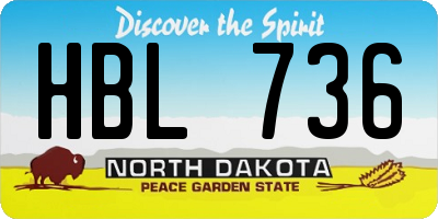 ND license plate HBL736