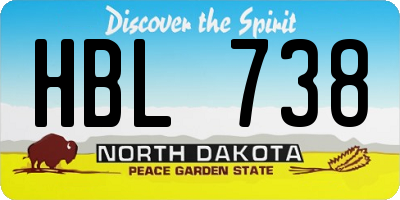 ND license plate HBL738