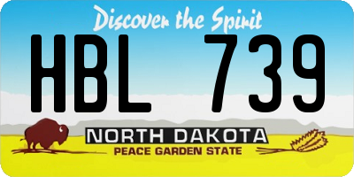 ND license plate HBL739