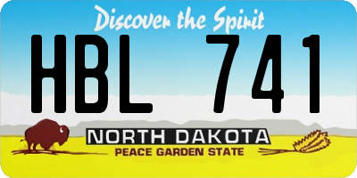 ND license plate HBL741