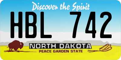 ND license plate HBL742