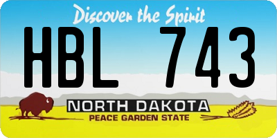 ND license plate HBL743