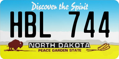 ND license plate HBL744