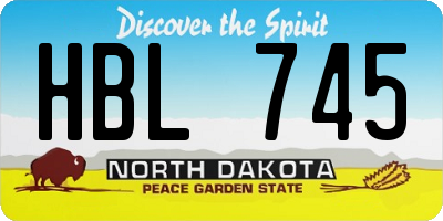 ND license plate HBL745