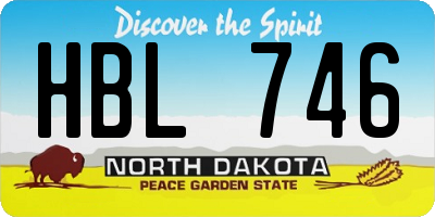 ND license plate HBL746