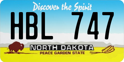 ND license plate HBL747