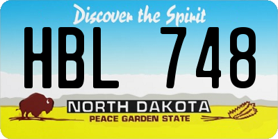 ND license plate HBL748