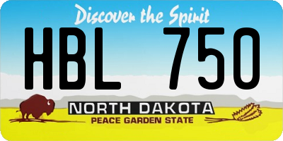 ND license plate HBL750