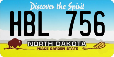 ND license plate HBL756