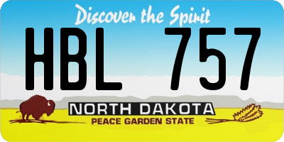 ND license plate HBL757