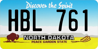 ND license plate HBL761