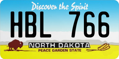 ND license plate HBL766