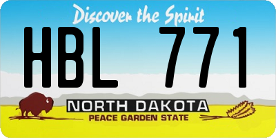 ND license plate HBL771