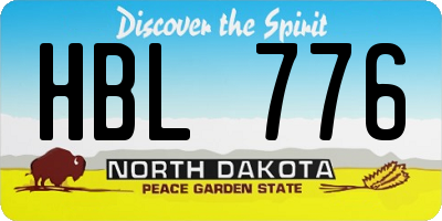 ND license plate HBL776