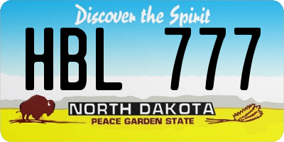 ND license plate HBL777