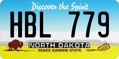 ND license plate HBL779