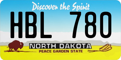 ND license plate HBL780