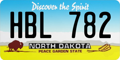 ND license plate HBL782