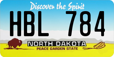 ND license plate HBL784