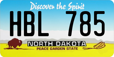 ND license plate HBL785